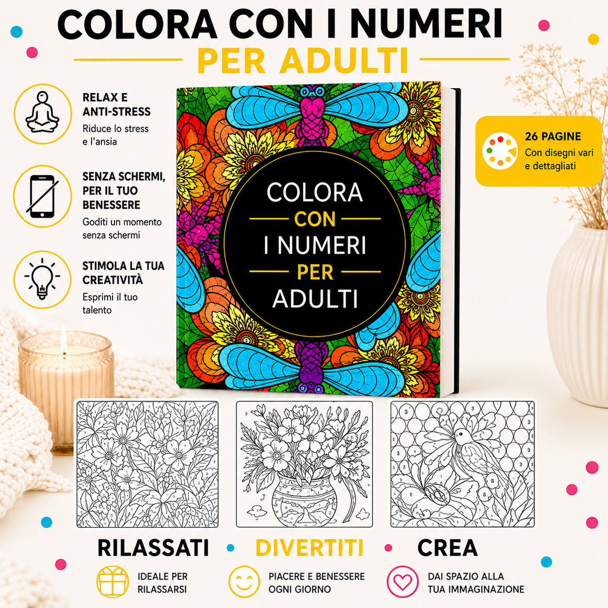 Libro da colorare con i numeri