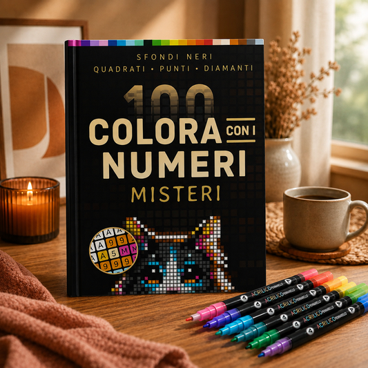 Libro da colorare con i numeri – 100 misteri